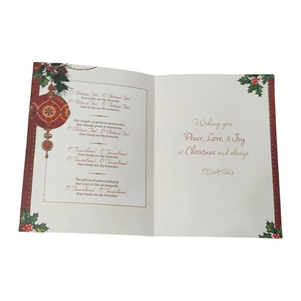 Set of 8 Christmas/Holiday Greeting Cards with Envelopes Hymn/Song Themed